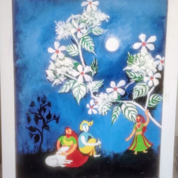 Abstract painting of Radha Krishna