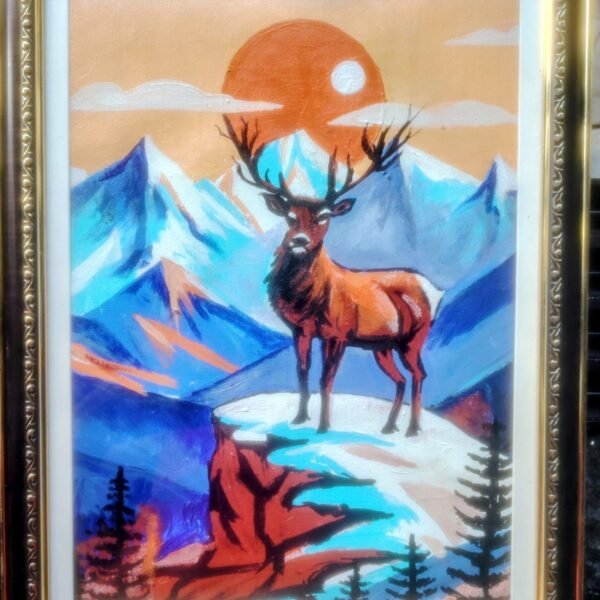Abstract painting of deer